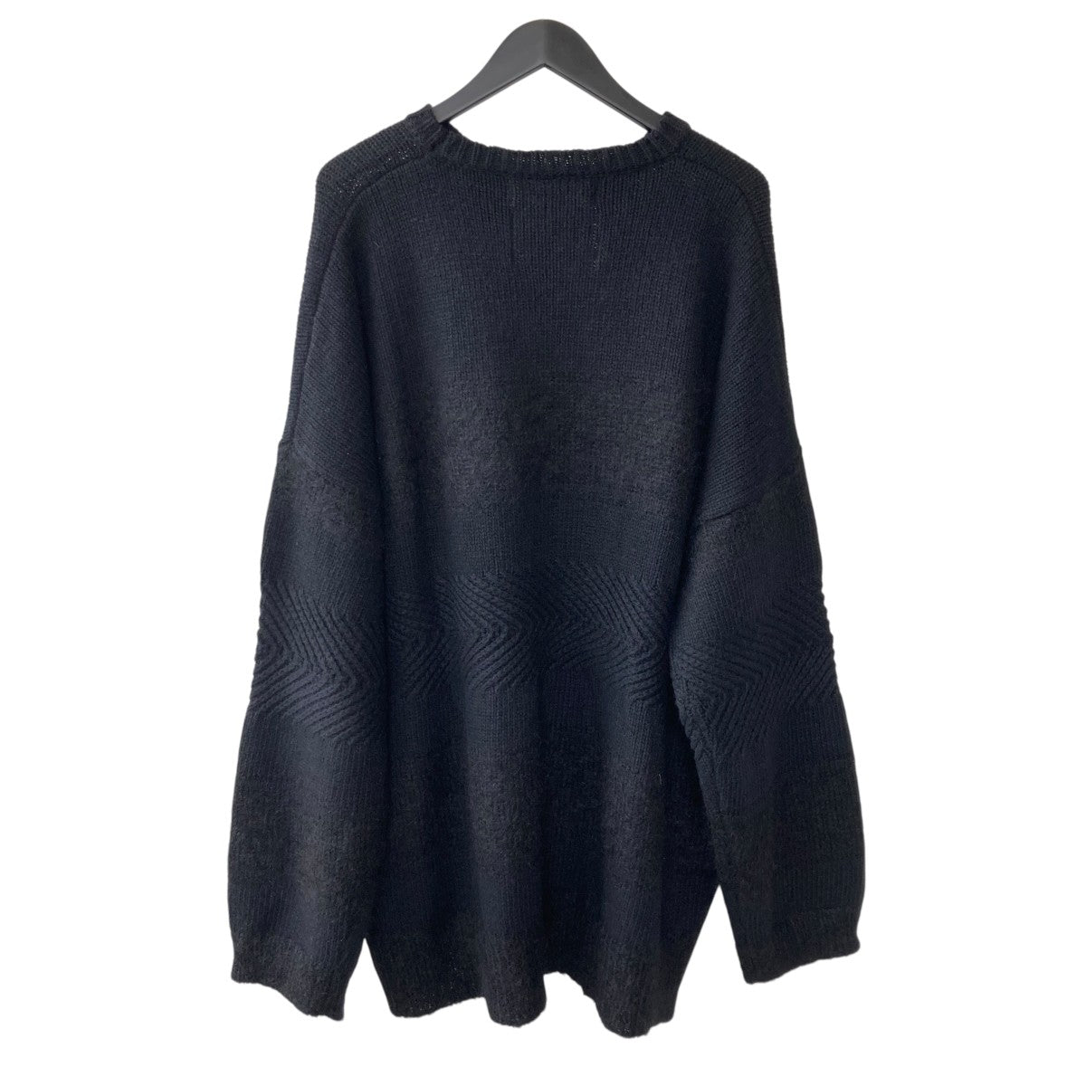 Flower Cross Embroidery Border Knitモヘア混ニットセーター21AW K-1