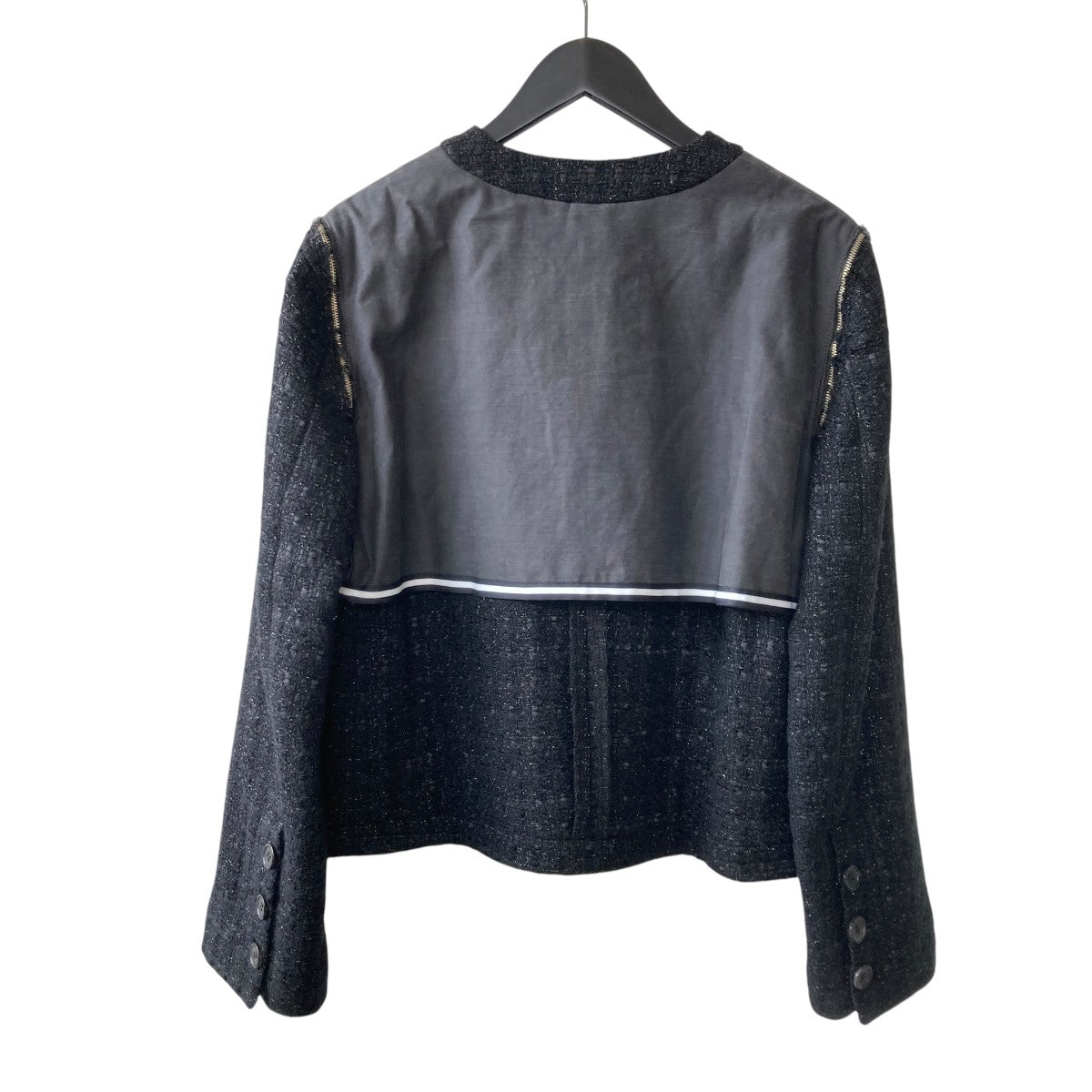 Tweed Glitter Wool Blend Jacketジップジャケットup2e1103