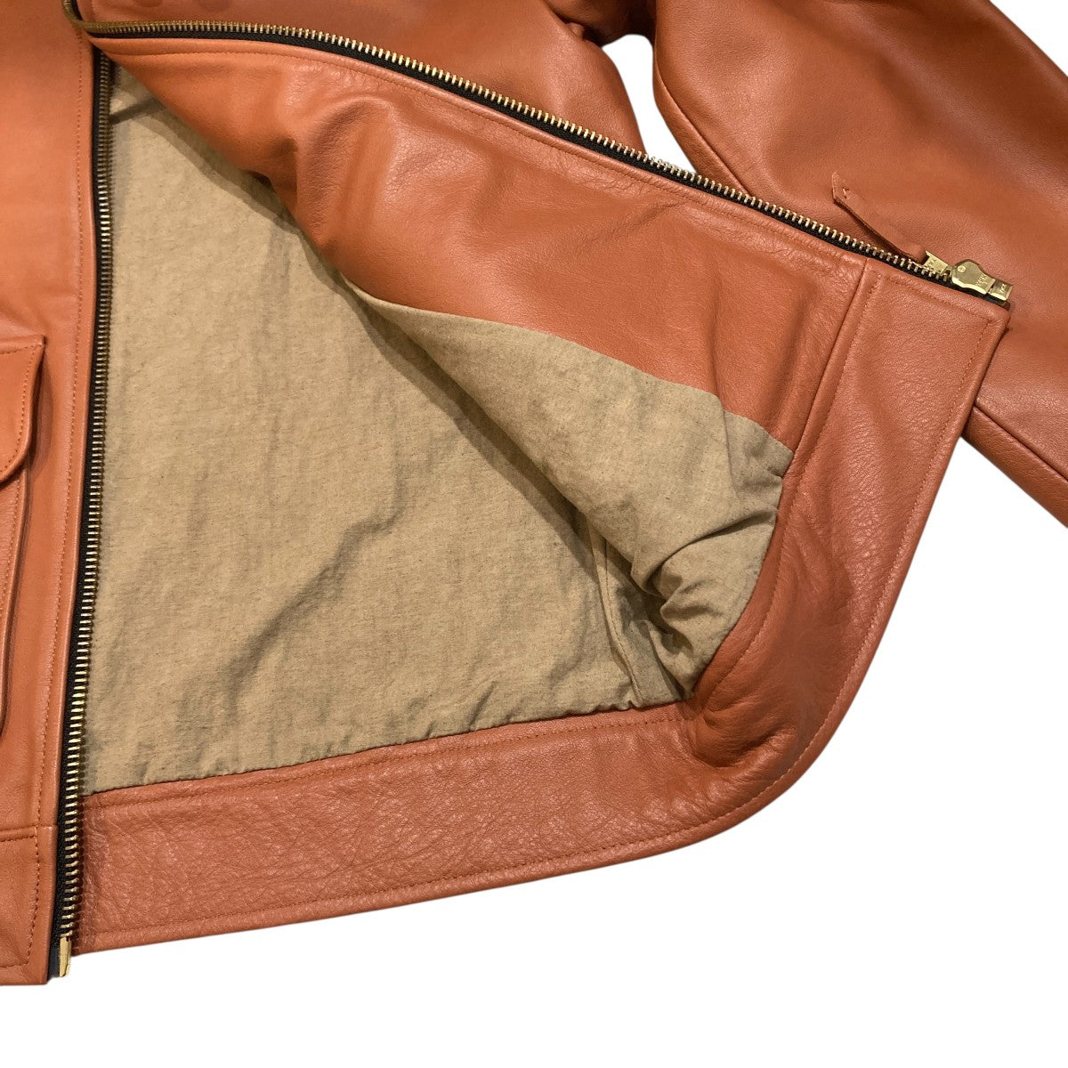 ORGANIC DYED BUFFALO BOMBER JACKETレザージャケット0522005