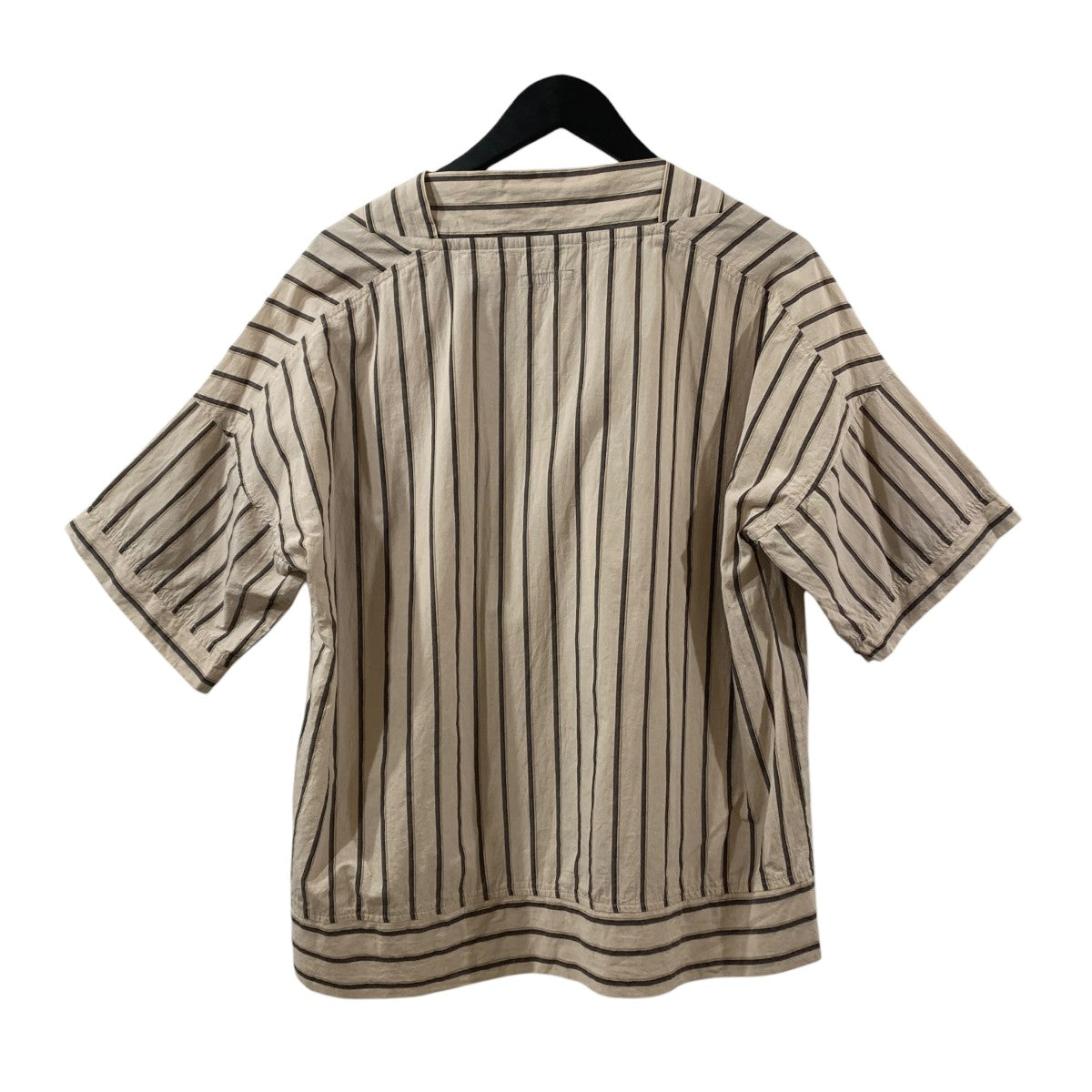 WASHED STRIPED COTTON SHORT SLEEVE TOP 90ストライプ半袖シャツWCG 5