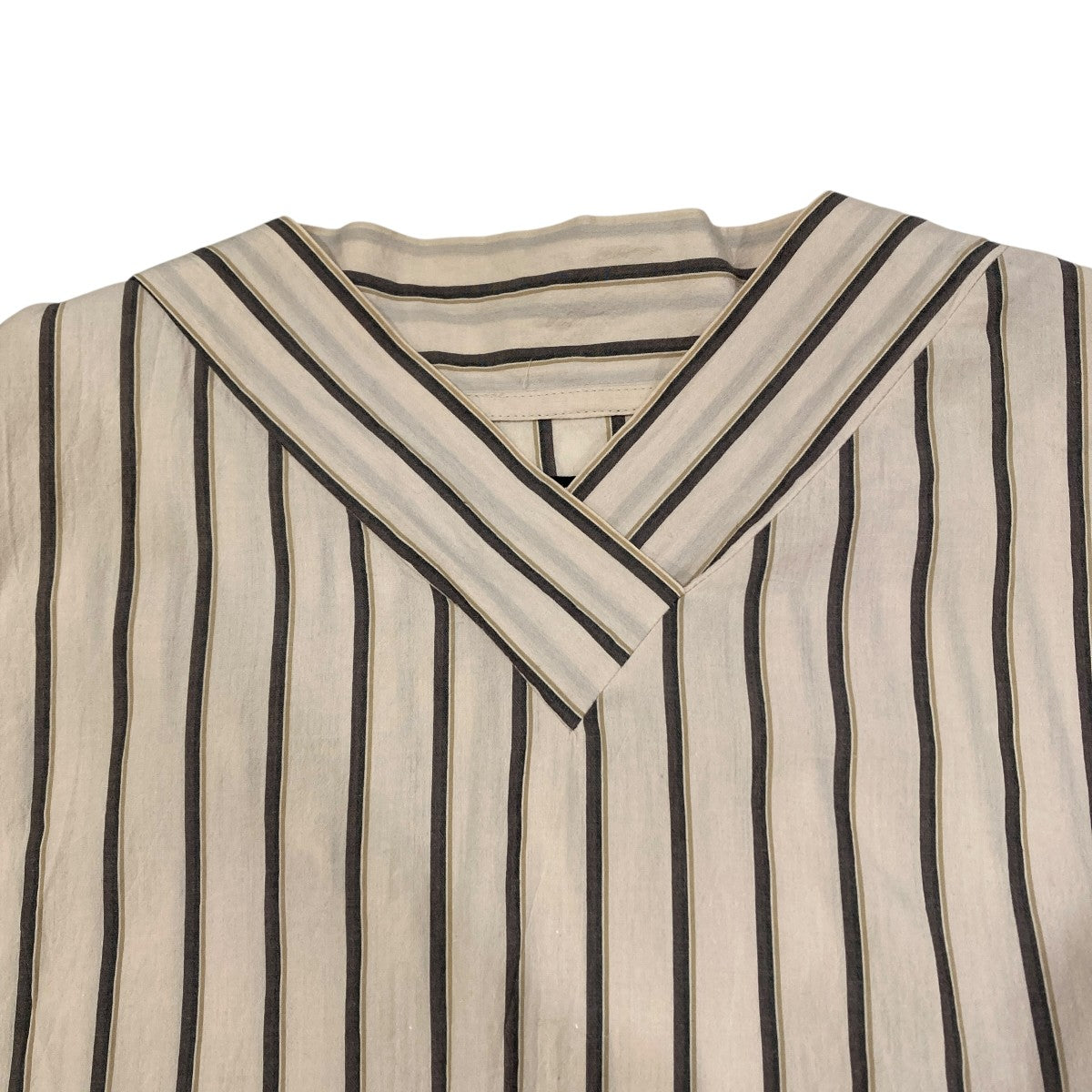 WASHED STRIPED COTTON SHORT SLEEVE TOP 90ストライプ半袖シャツWCG 5