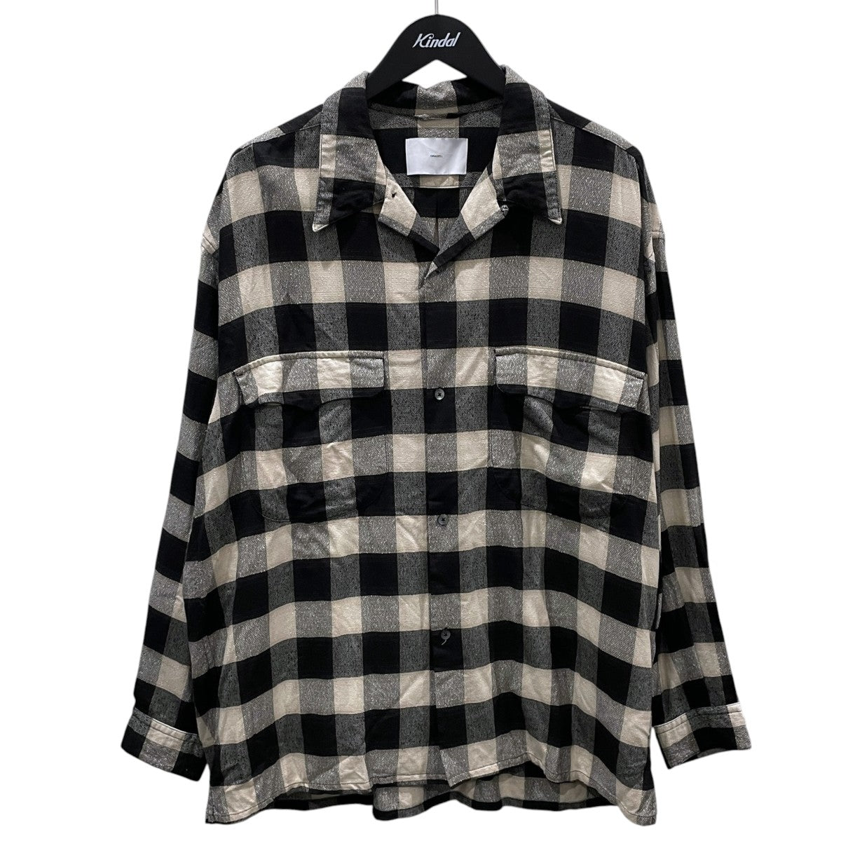 23SS チェック柄オープンカラーシャツ OMBRE PLAID LOOSE OPEN COLLAR BLOUSE オンブレ プレイド ルーズ オープン カラー ブラウス 23SSSH02