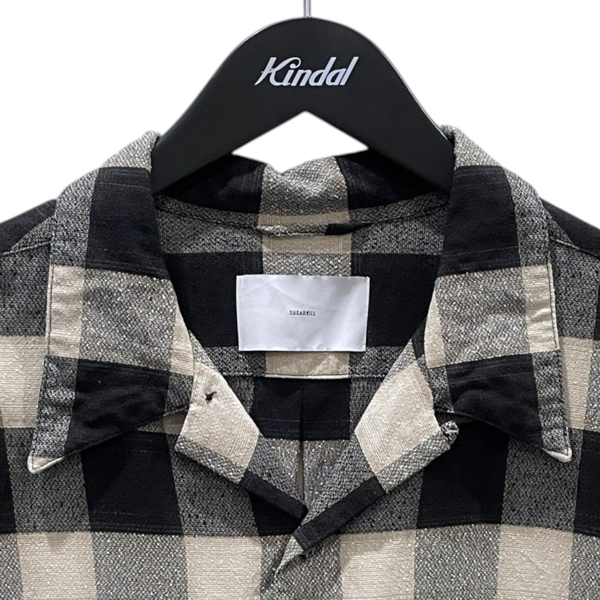 23SS チェック柄オープンカラーシャツ OMBRE PLAID LOOSE OPEN COLLAR BLOUSE オンブレ プレイド ルーズ オープン カラー ブラウス 23SSSH02
