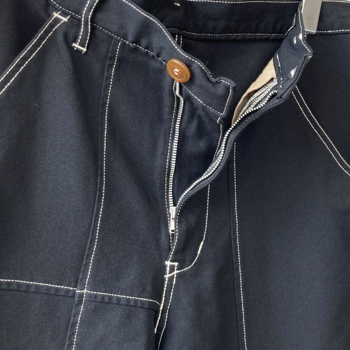 Polyester Gabardine Plain with Contrasted Workstiches PantsパンツW24131