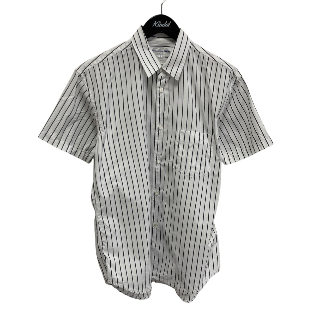 FOREVER Yarn Dyed Cotton Stripe Poplinストライプ半袖シャツFZ-B075