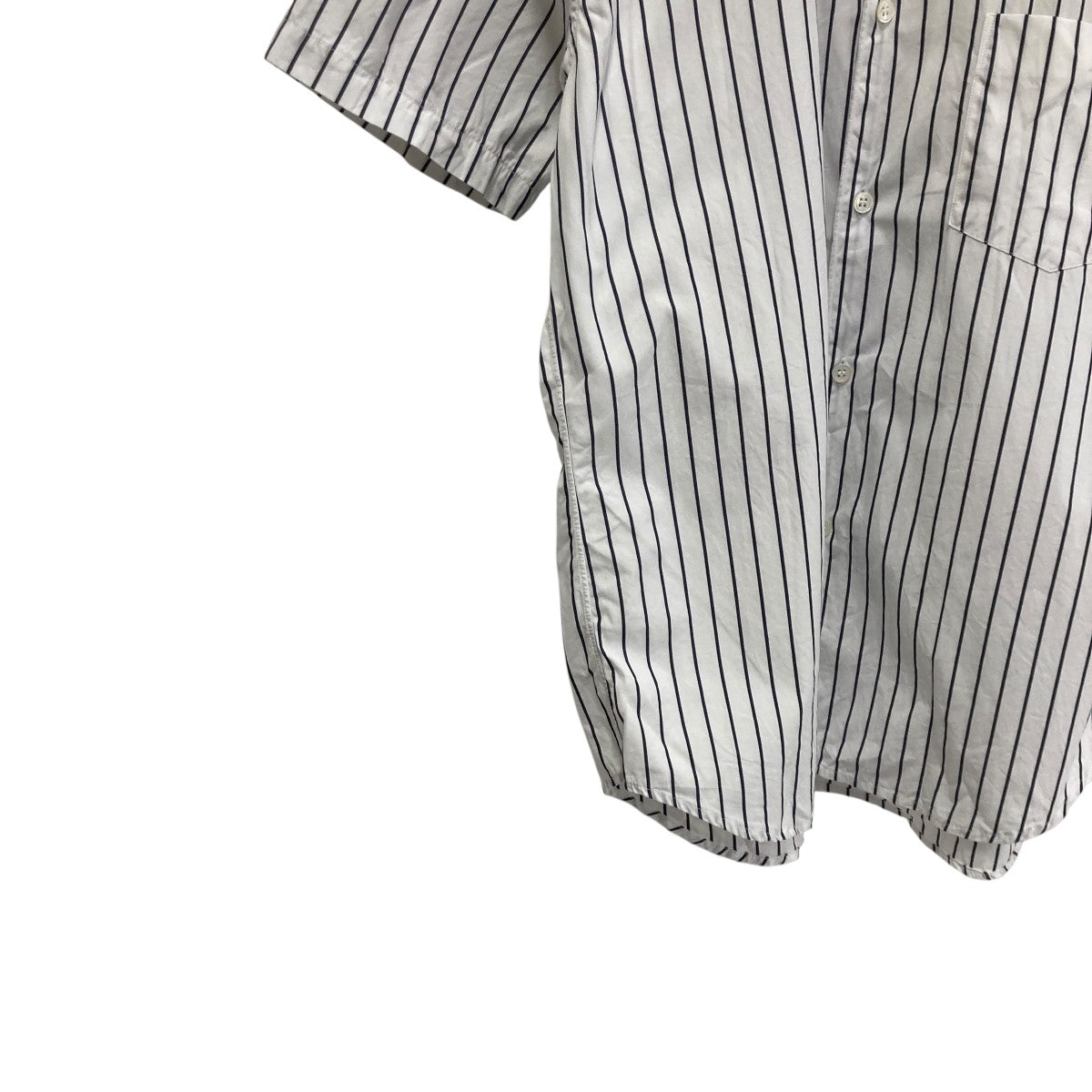 FOREVER Yarn Dyed Cotton Stripe Poplinストライプ半袖シャツFZ-B075