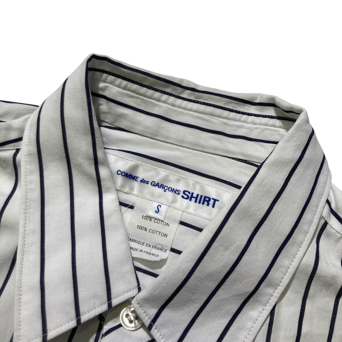FOREVER Yarn Dyed Cotton Stripe Poplinストライプ半袖シャツFZ-B075