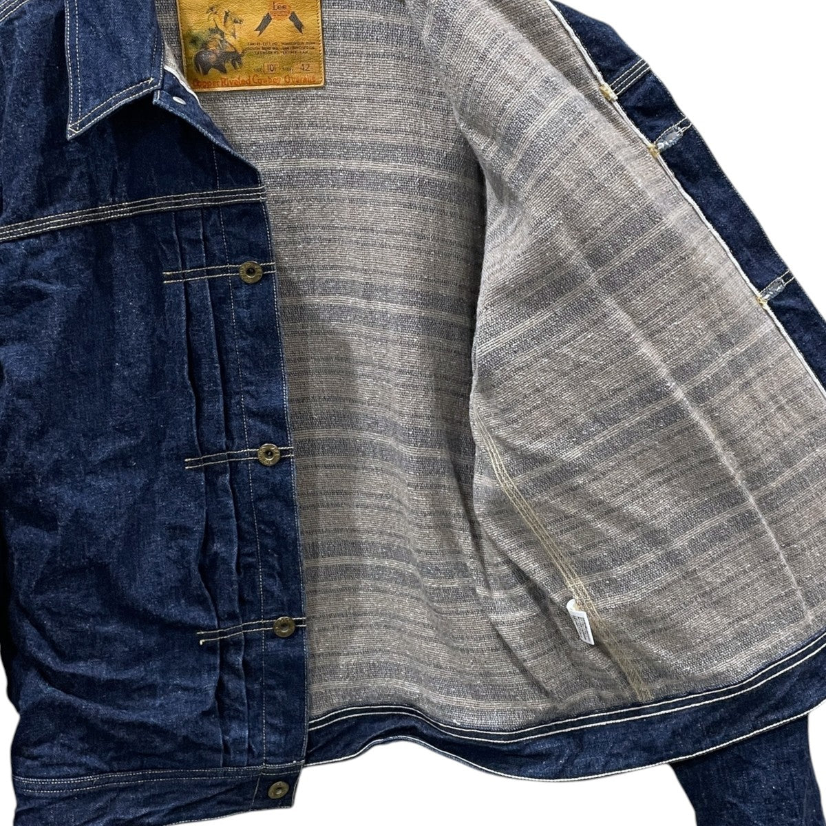 LEE×WAREHOUSE ブランケットライニング デニムジャケット LINED-COWBOY JACKET ラインド カウボーイ ジャケット 101J 古着・中古-4枚目のアイテム画像
