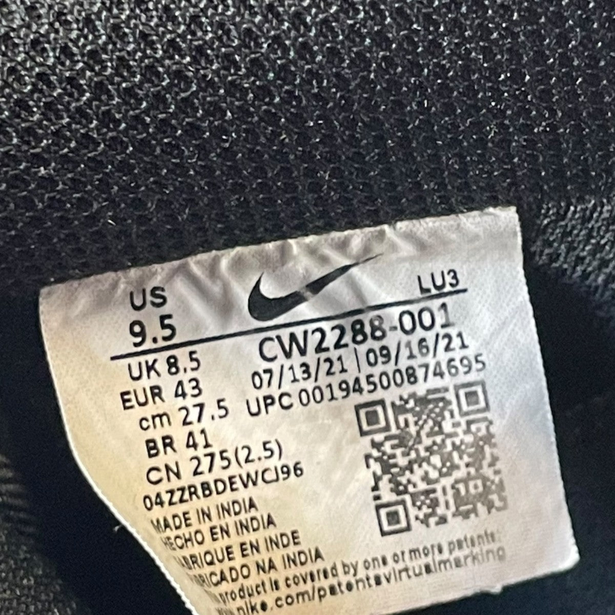 AIR FORCE 1 ’07 BLACKスニーカーCW2288-001