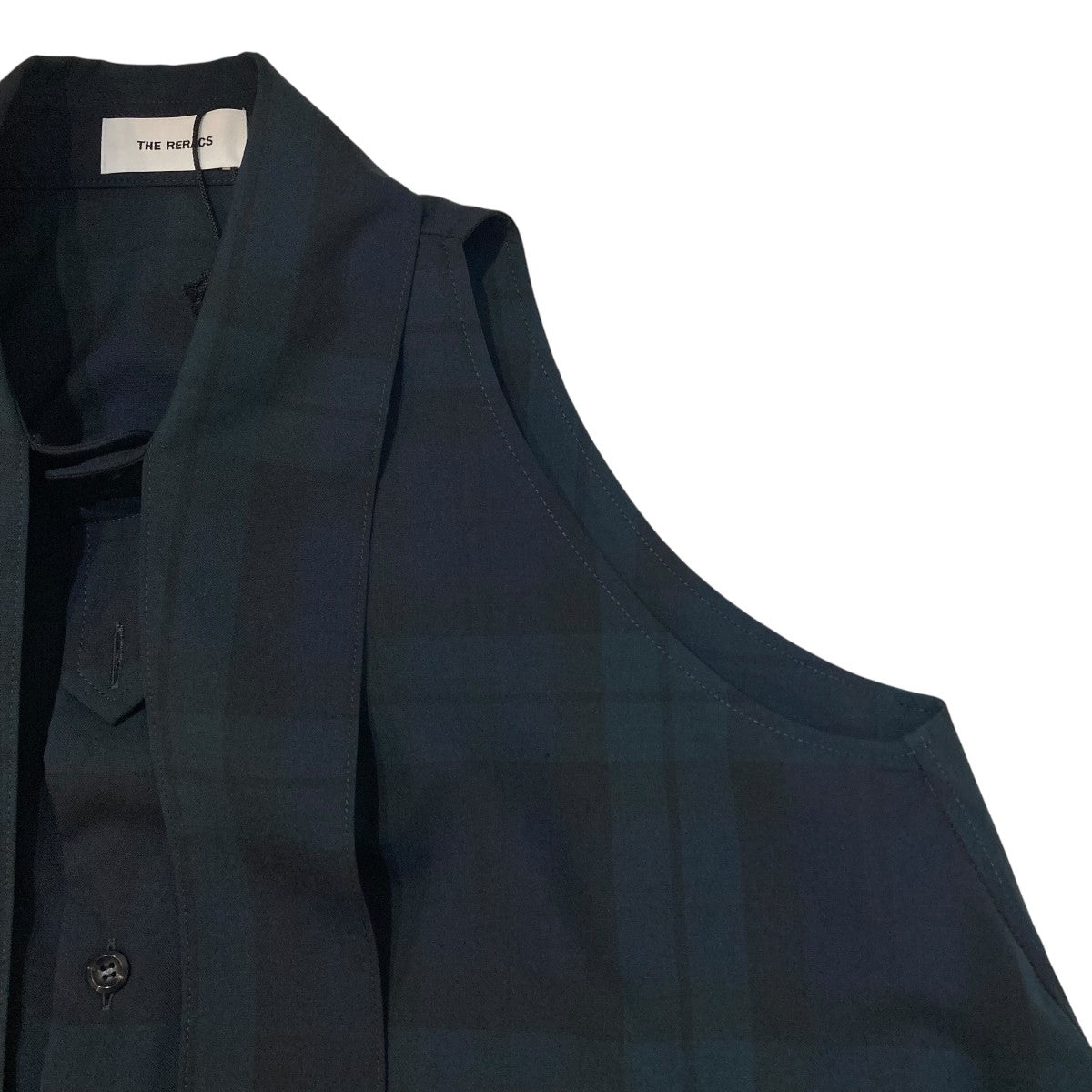 REGULAR COLLAR A-LINE SHIRTチェックノースリーブブラウス26SS-REBL-503L-F