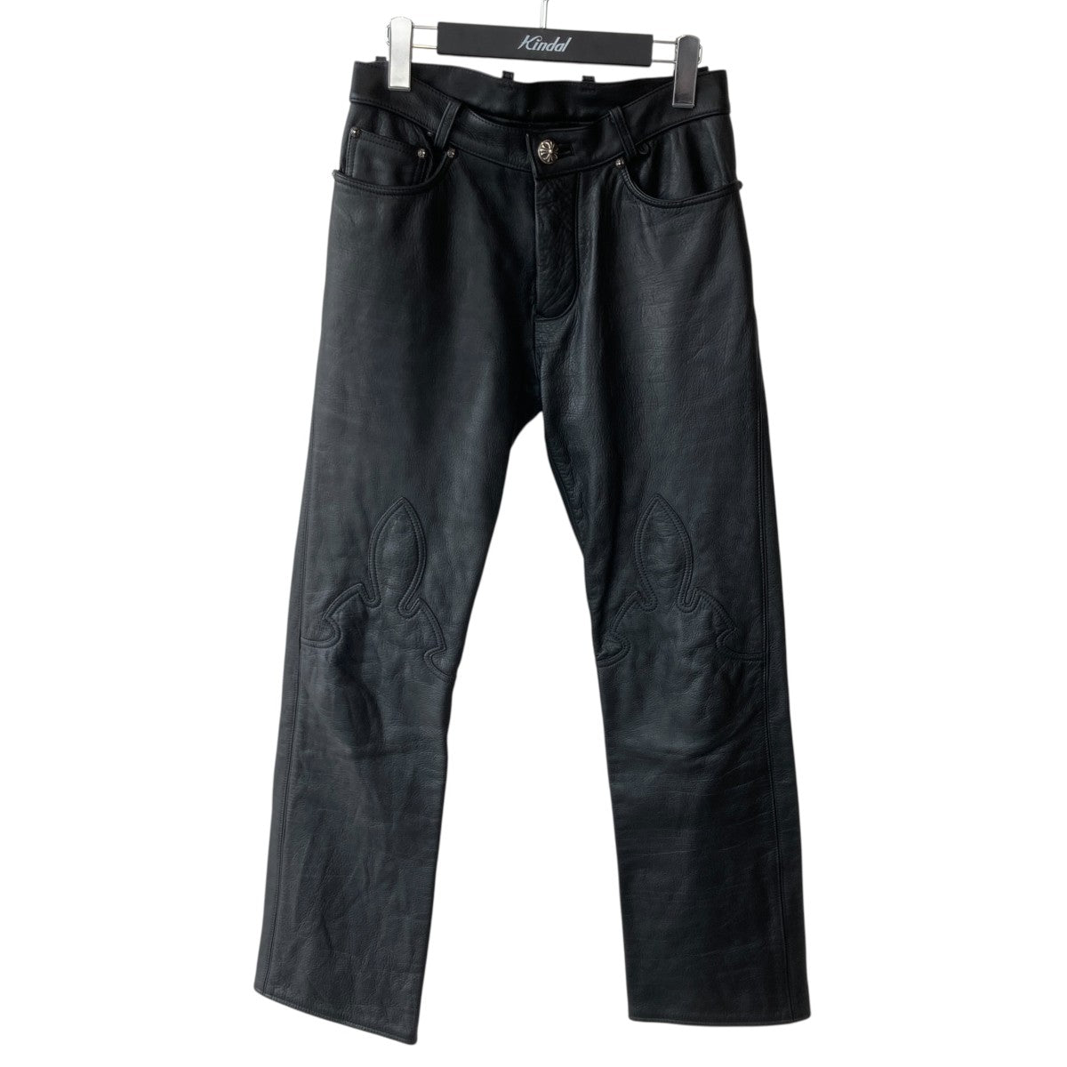 Flare Knee Cross Ball Button Leater Pantsレザーパンツ