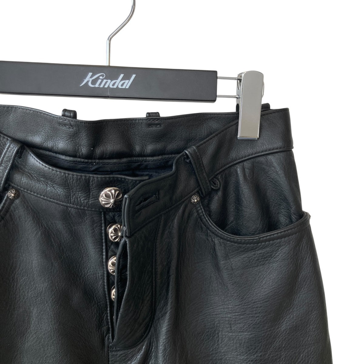 Flare Knee Cross Ball Button Leater Pantsレザーパンツ