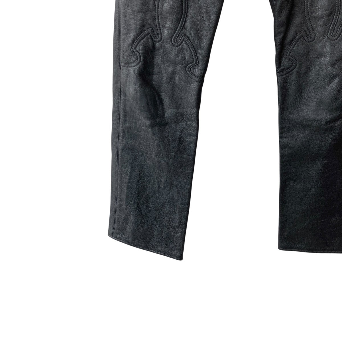 Flare Knee Cross Ball Button Leater Pantsレザーパンツ