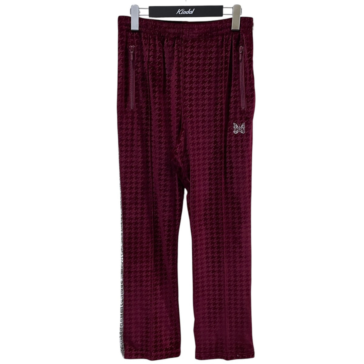 23AW ハウンドトゥースチェック柄ベロアイージーパンツ Narrow Track Pant - Poly Velour Houndstooth ナロートラックパンツ DI381