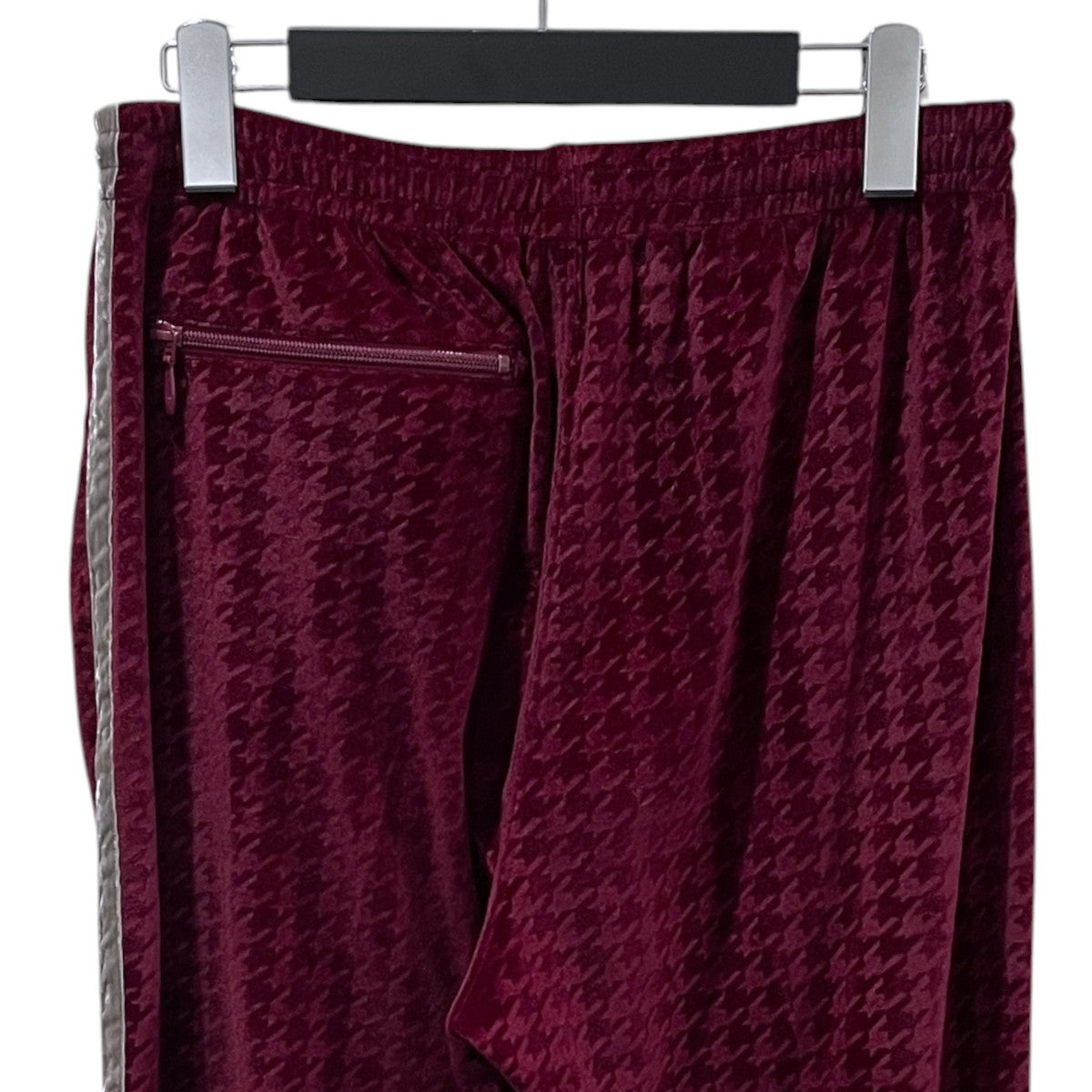 23AW ハウンドトゥースチェック柄ベロアイージーパンツ Narrow Track Pant - Poly Velour Houndstooth ナロートラックパンツ DI381