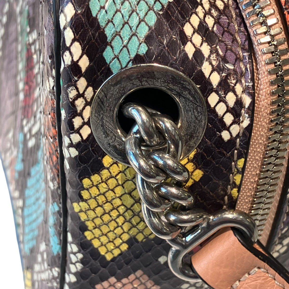 Embossed Leather Handle Bag2WAYバッグ