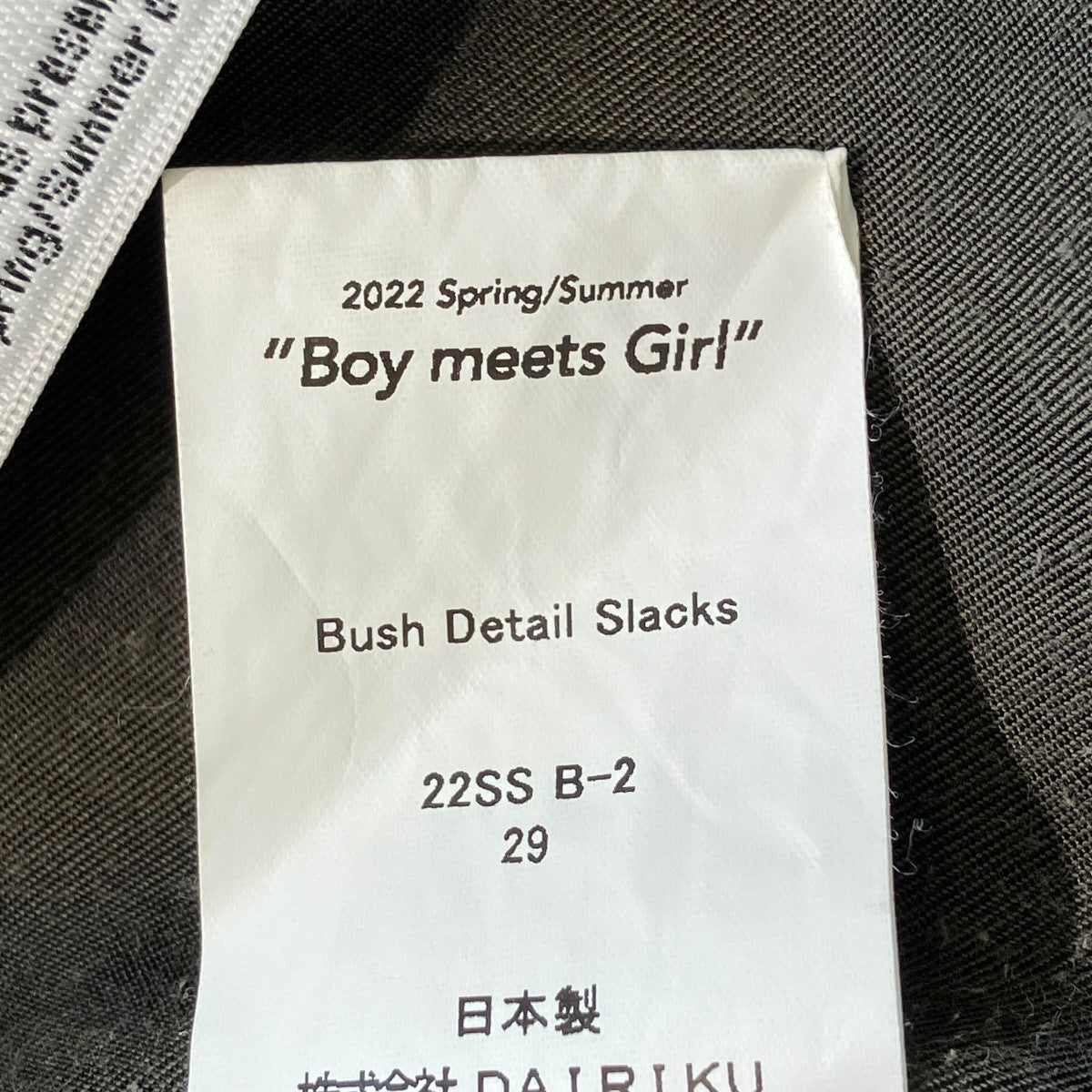 22SSBUSH DETAIL SLACKSパンツ22SS B-2