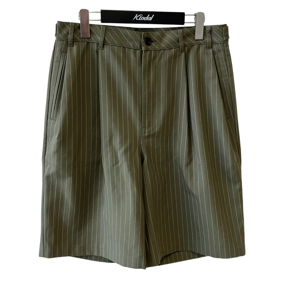 24SSVOLUME PLEATED SHORT STRIPEストライプハーフパンツ112312