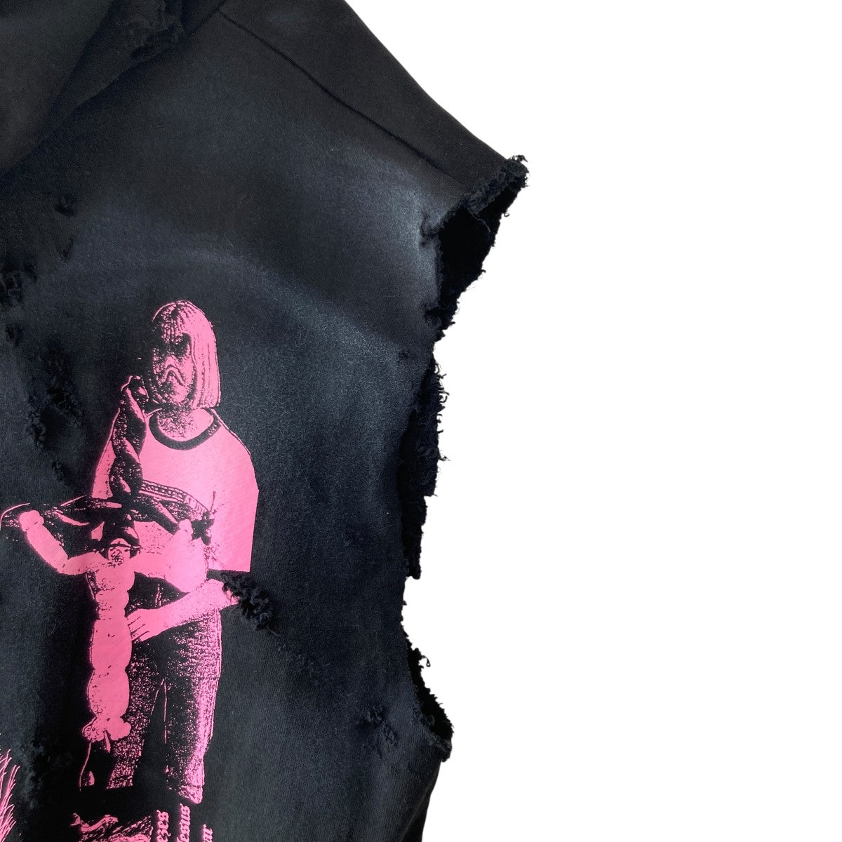 24SSDamaged emary grave no sleeve hoodieダメージ加工 ノースリーブパーカーEMSS24H011