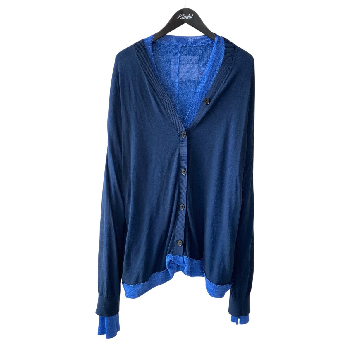 DAIRIKU Docking Lame Cotton Cardiganレイヤード カーディガン25SS KNT6 古着・中古-1枚目のアイテム画像