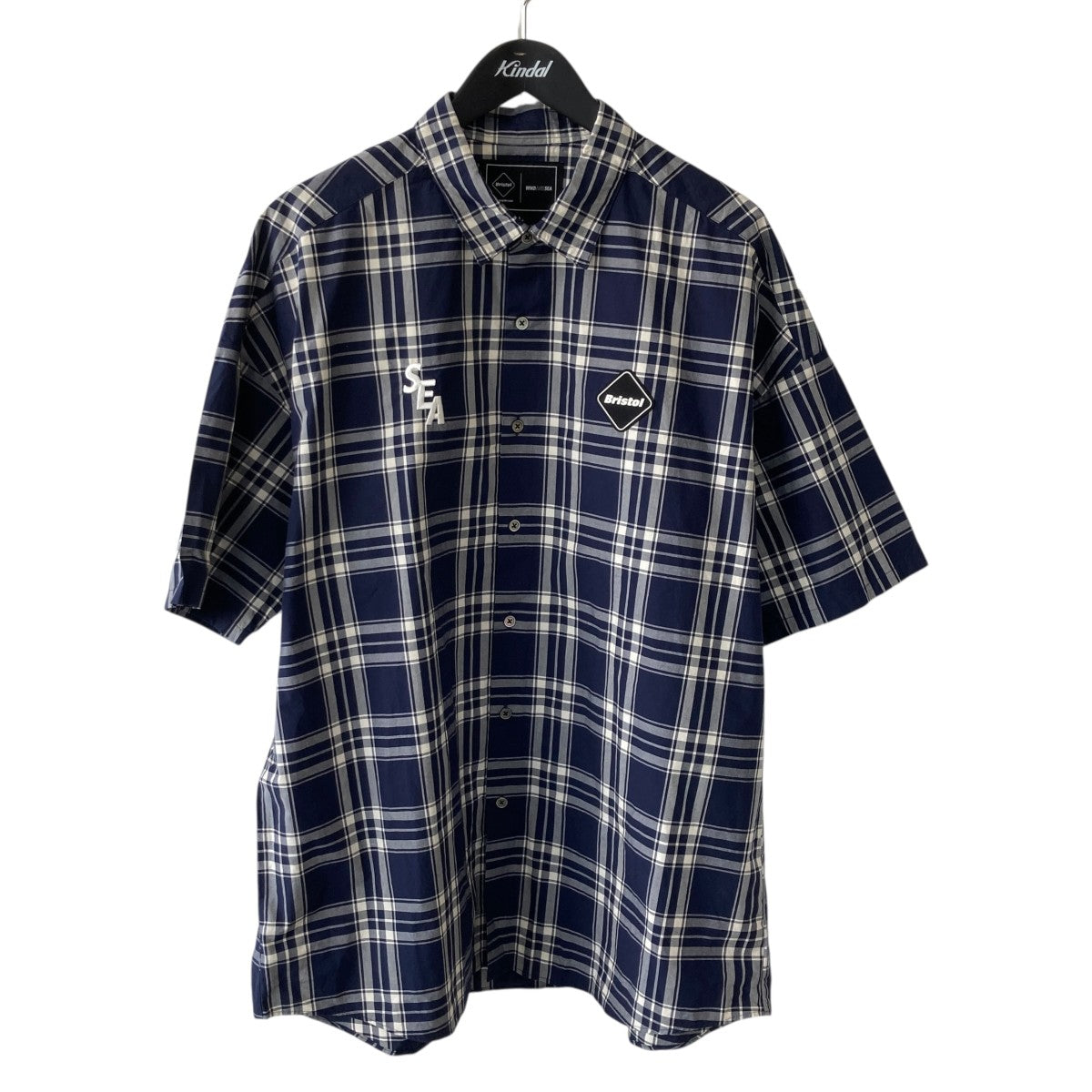 F．C．R．B．×WIND AND SEA BRISTOL SEA S／S BAGGY SHIRTチェックシャツFCRB-220153 古着・中古-1枚目のアイテム画像