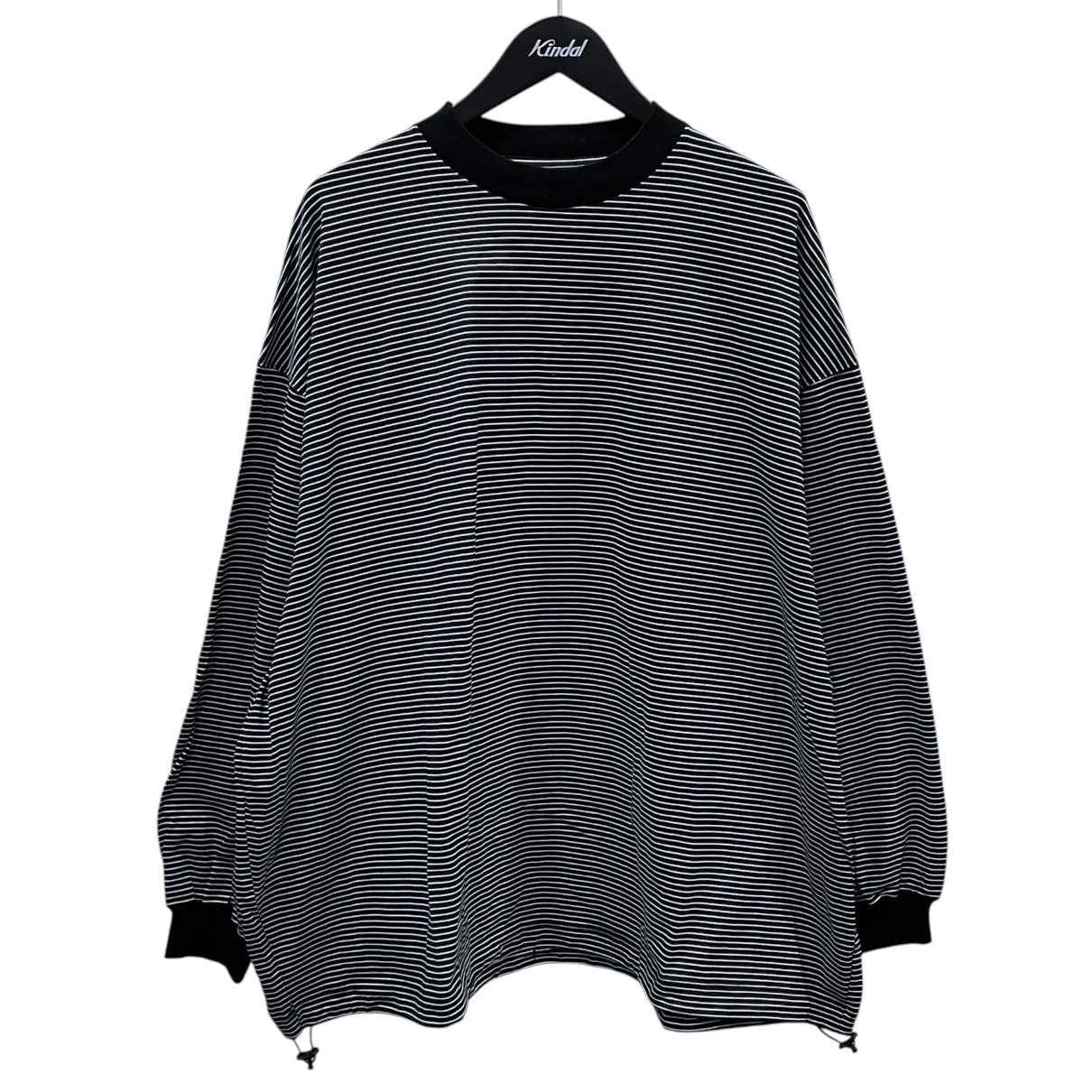 裾ドローコードボーダー柄カットソー BALLOON BORDER LONG SLEEVE T-SHIRT バルーン ボーダー ロングスリーブ ティーシャツ