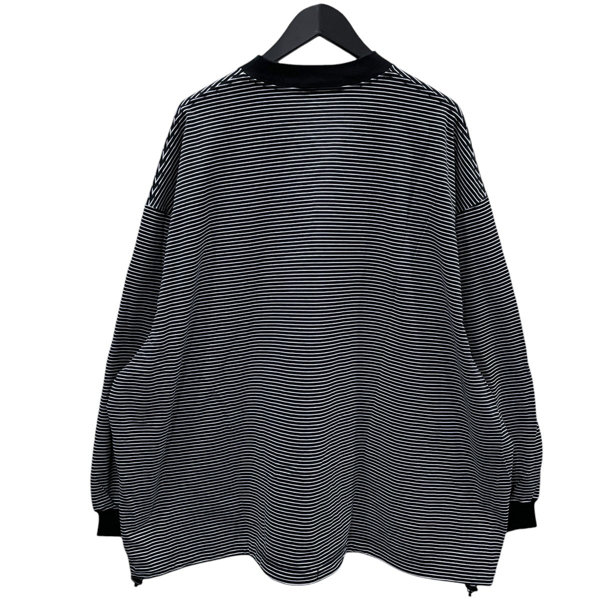 裾ドローコードボーダー柄カットソー BALLOON BORDER LONG SLEEVE T-SHIRT バルーン ボーダー ロングスリーブ ティーシャツ