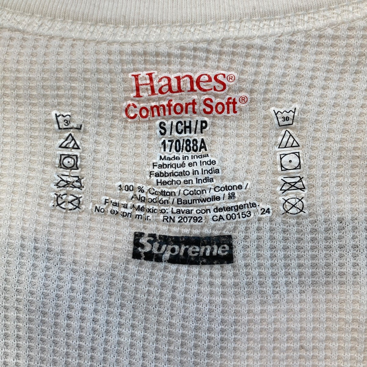 Supreme×Hanes Hanes Bones Thermal Crew長袖カットソー 古着・中古-5枚目のアイテム画像