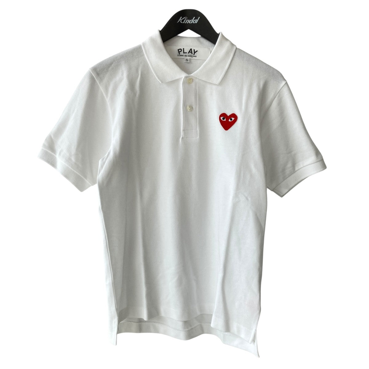 PLAY COMME des GARCONS Polo Shirt With Red EmblemポロシャツAX-T006 古着・中古-1枚目のアイテム画像