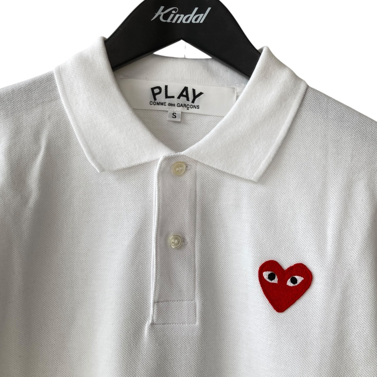 PLAY COMME des GARCONS Polo Shirt With Red EmblemポロシャツAX-T006 古着・中古-3枚目のアイテム画像