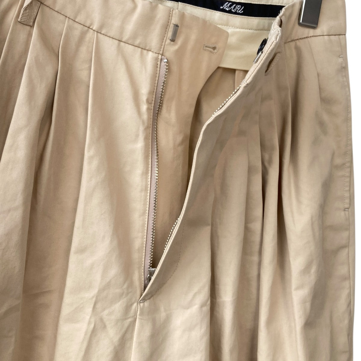 MASU 26SS6 TUCK TROUSERS(PEANUT)タックパンツM26U6PL007 古着・中古-3枚目のアイテム画像