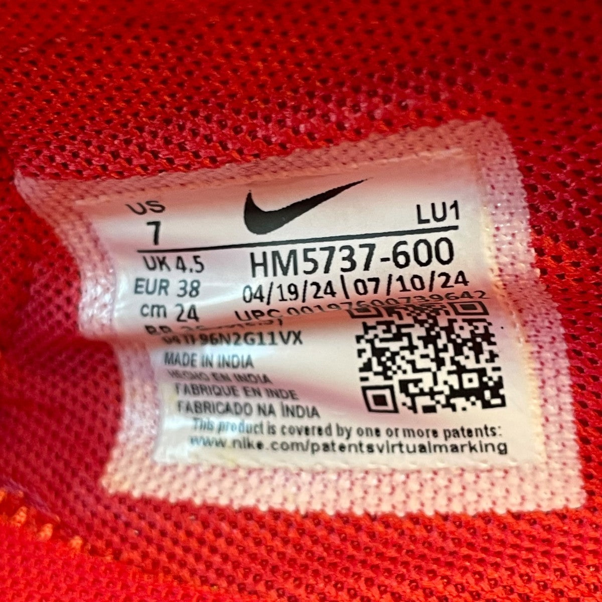 NIKE WMNS AIR RIFT FIRE REDスニーカーhm5737-600 古着・中古-6枚目のアイテム画像