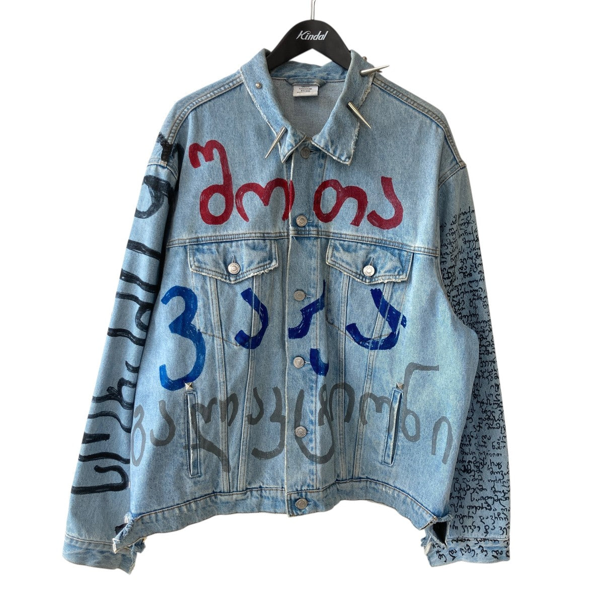 VETEMENTS 19AWOversize Denim Jacket加工デニムジャケットUSS193003 古着・中古-1枚目のアイテム画像