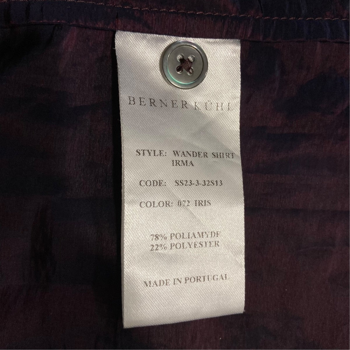 BERNER KUHL ナイロンシャツSS23332S13 古着・中古-8枚目のアイテム画像