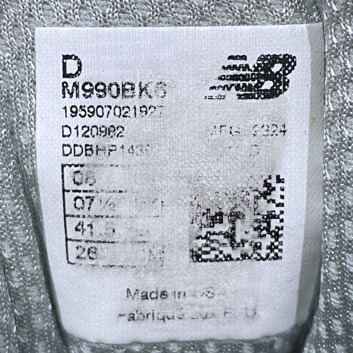 スニーカー M990BK6 MADE IN USA
