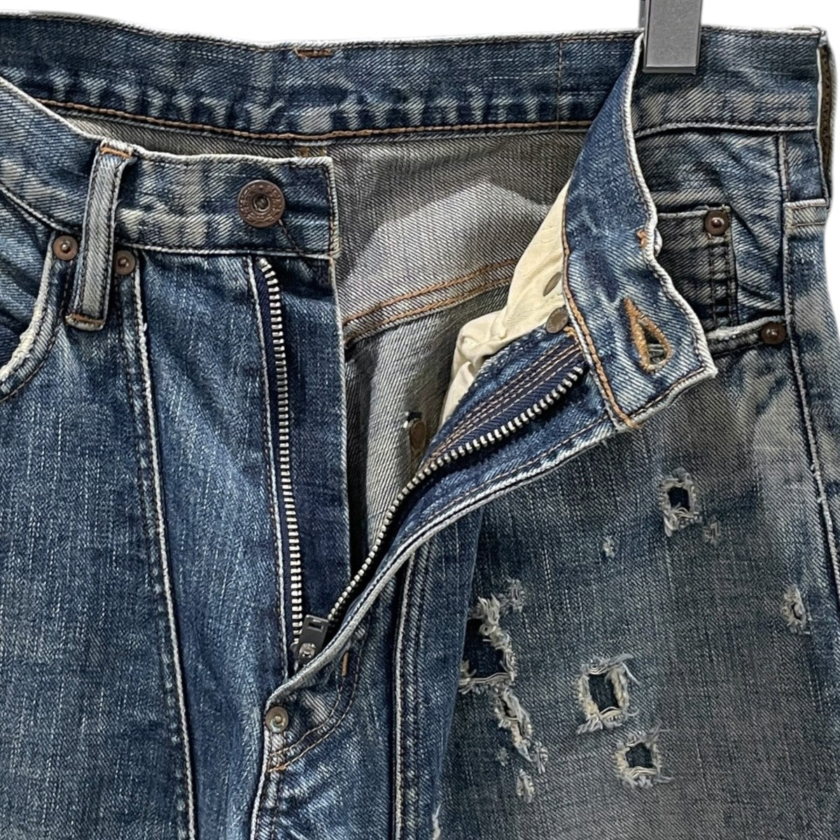 加工デニムパンツ FADED MODERN WESTERN WIDE TROUSERS フェイデッド モダン ウエスタン デニム ワイド トラウザーズ