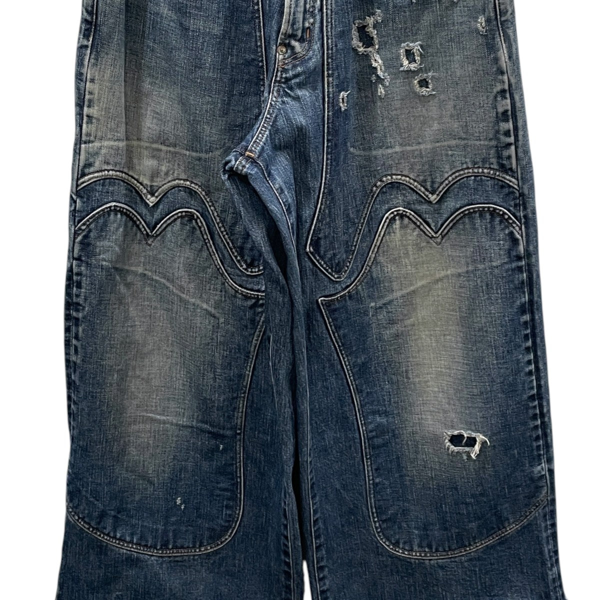 加工デニムパンツ FADED MODERN WESTERN WIDE TROUSERS フェイデッド モダン ウエスタン デニム ワイド トラウザーズ