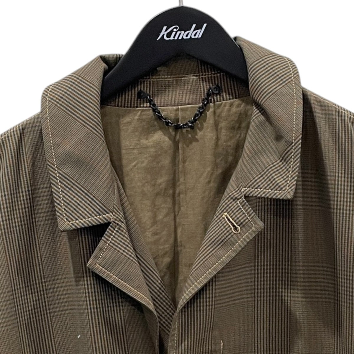 チェック柄ステンカラーコート PLAID-CHECK RAIN WEATHER COAT プレイドチェック レインウェザーコート MJ22017