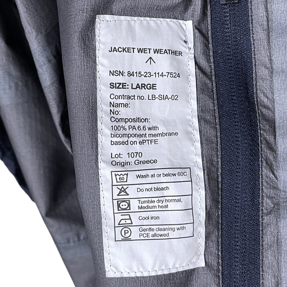ナイロンジャケット JACKET WET WEATHER ジャケット ウェット ウェザー 8415-23-114-7524