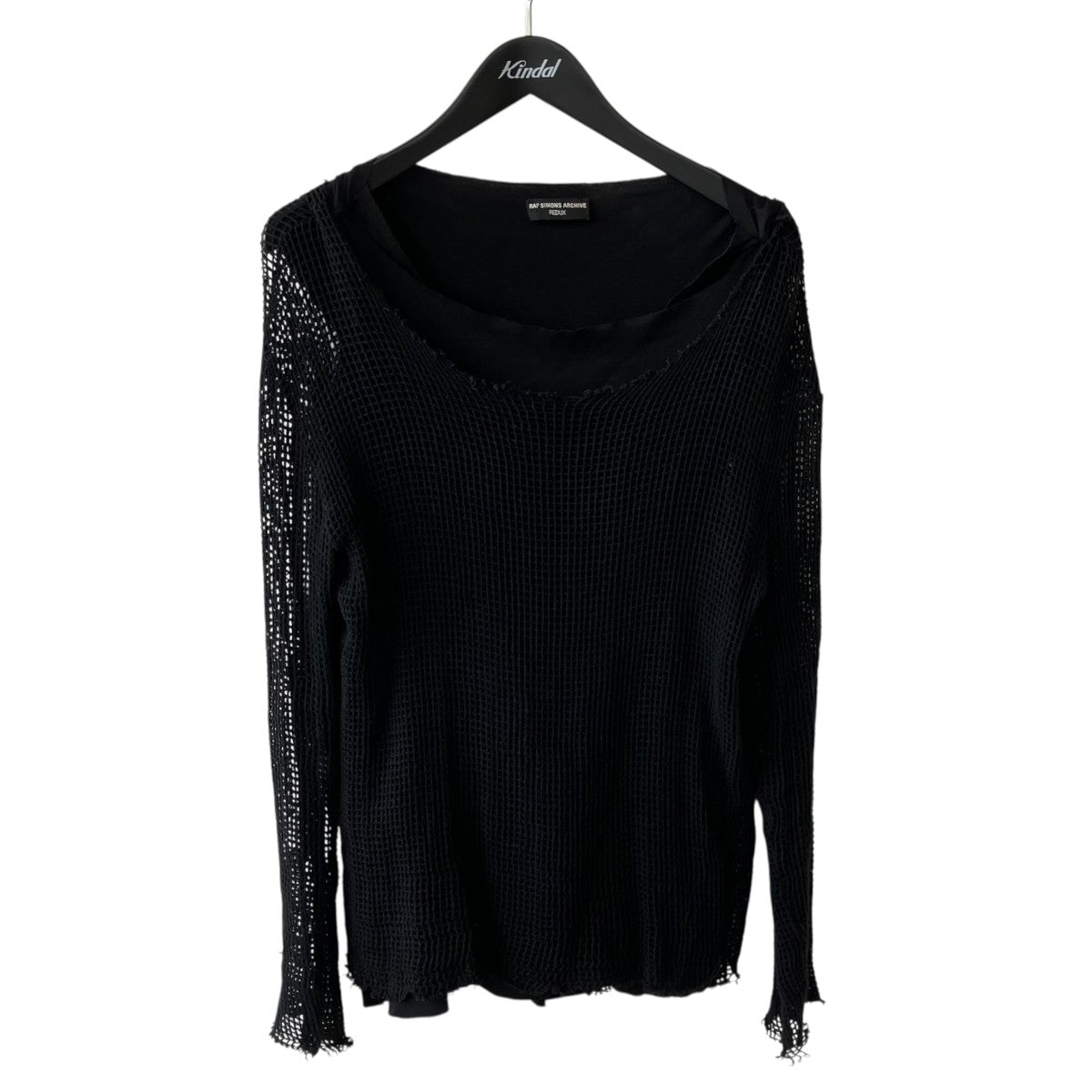SS99 Raw-Edge Mesh Long Sleeveレイヤードカットソー19008-99