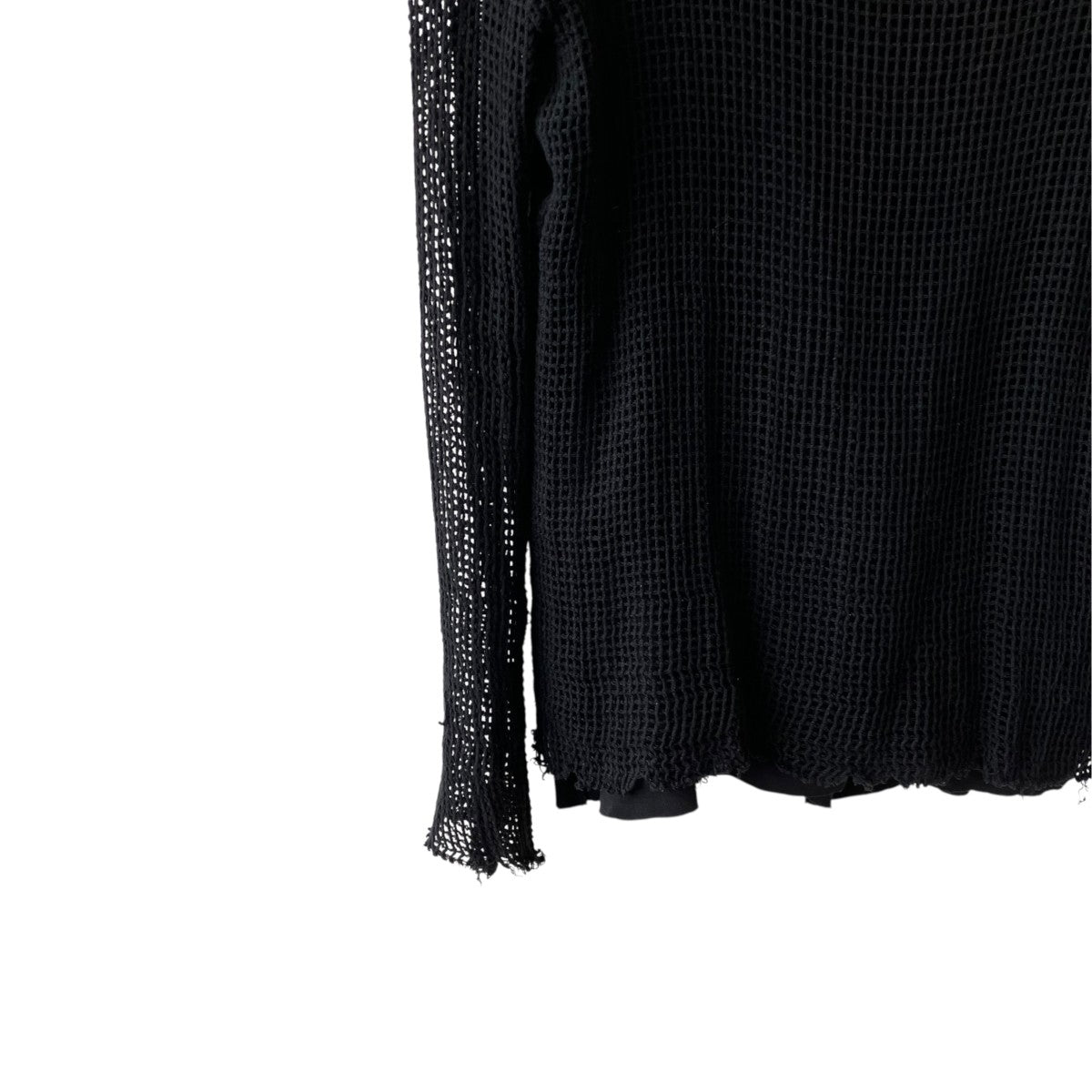 SS99 Raw-Edge Mesh Long Sleeveレイヤードカットソー19008-99