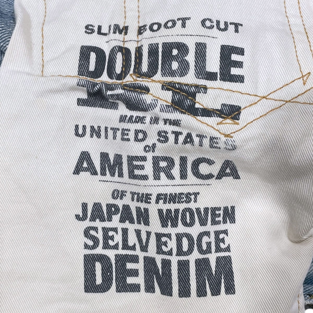 加工デニムパンツ SLIM BOOT CUT JAPAN WOVEN スリムブーツカット ジャパンウーヴン MNRRDNMM4P00035