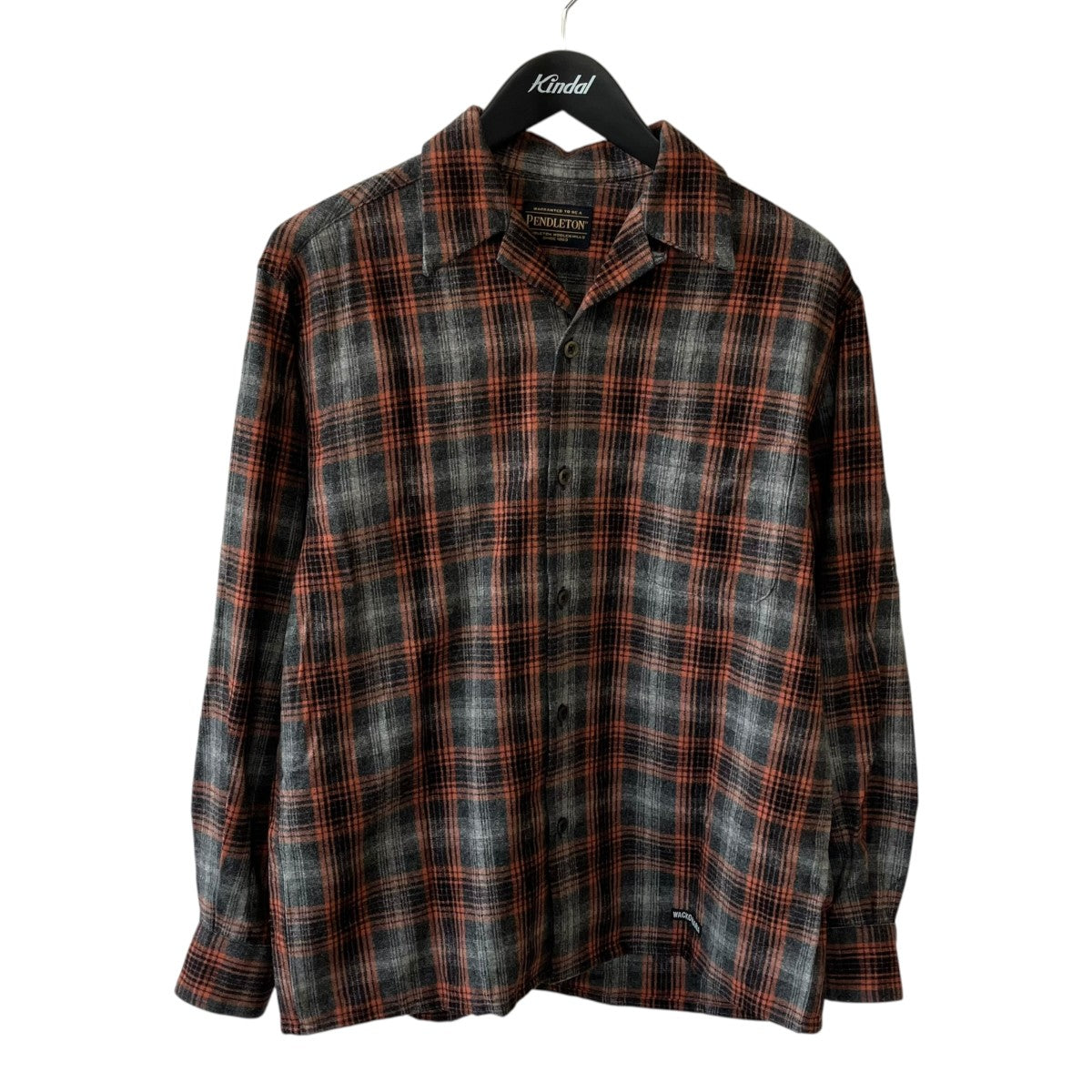 25AWPENDOLTON   WOOL OMBRE CHECK OPEN COLLAR SHIRT長袖シャツ