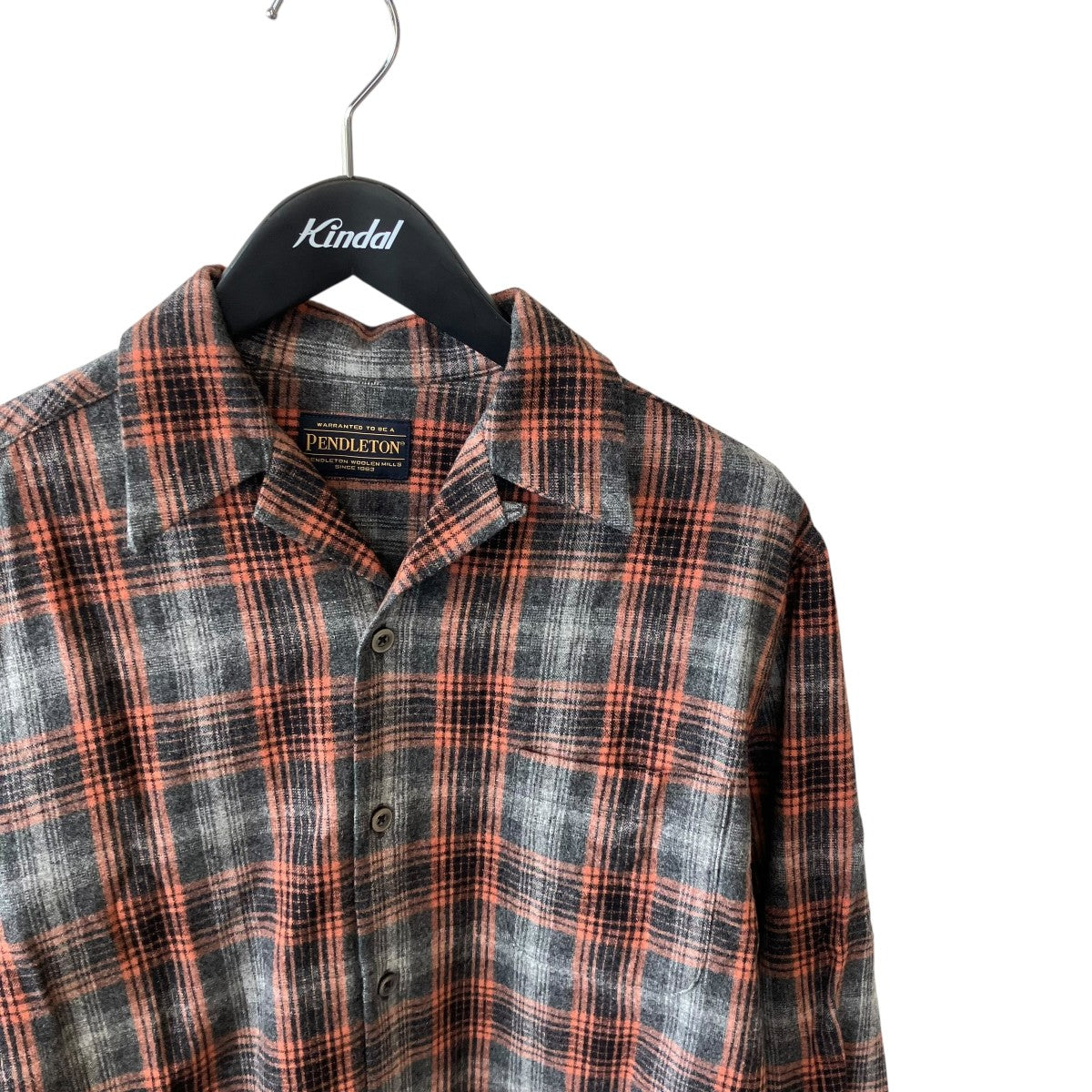 25AWPENDOLTON   WOOL OMBRE CHECK OPEN COLLAR SHIRT長袖シャツ