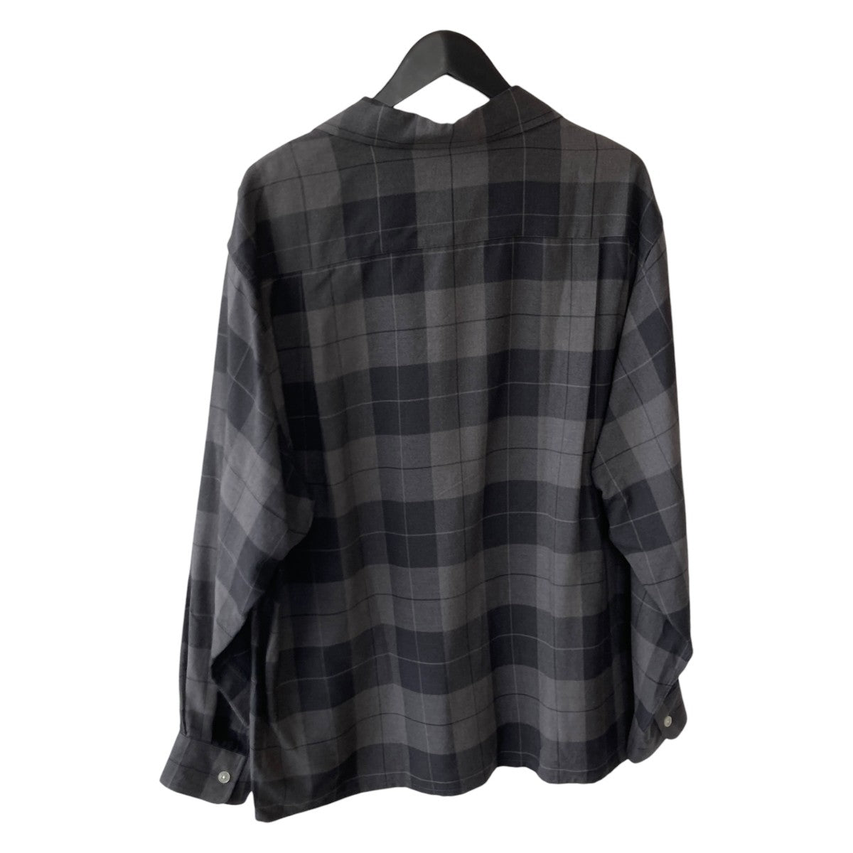 OMBRE CHECK OPEN COLLAR SHIRTチェック長袖シャツ
