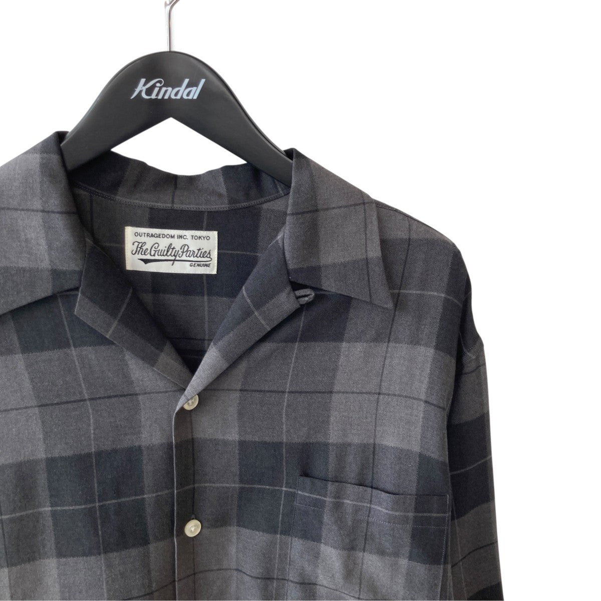 OMBRE CHECK OPEN COLLAR SHIRTチェック長袖シャツ