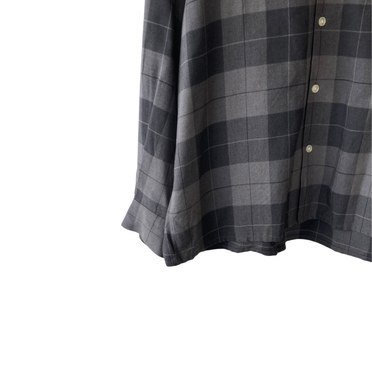 OMBRE CHECK OPEN COLLAR SHIRTチェック長袖シャツ