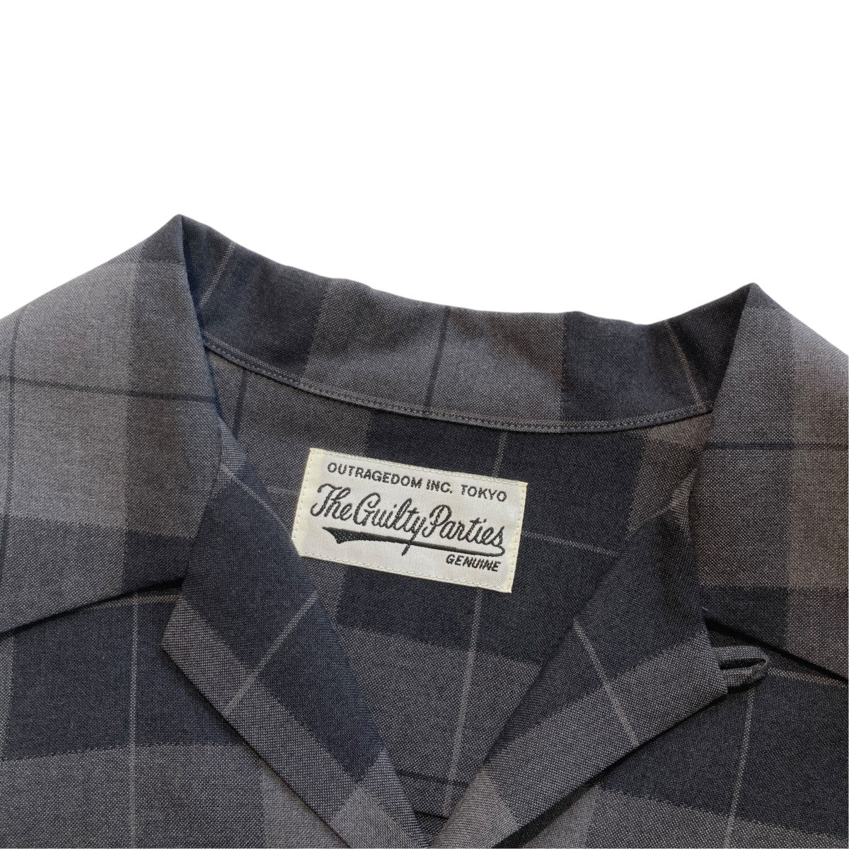 OMBRE CHECK OPEN COLLAR SHIRTチェック長袖シャツ