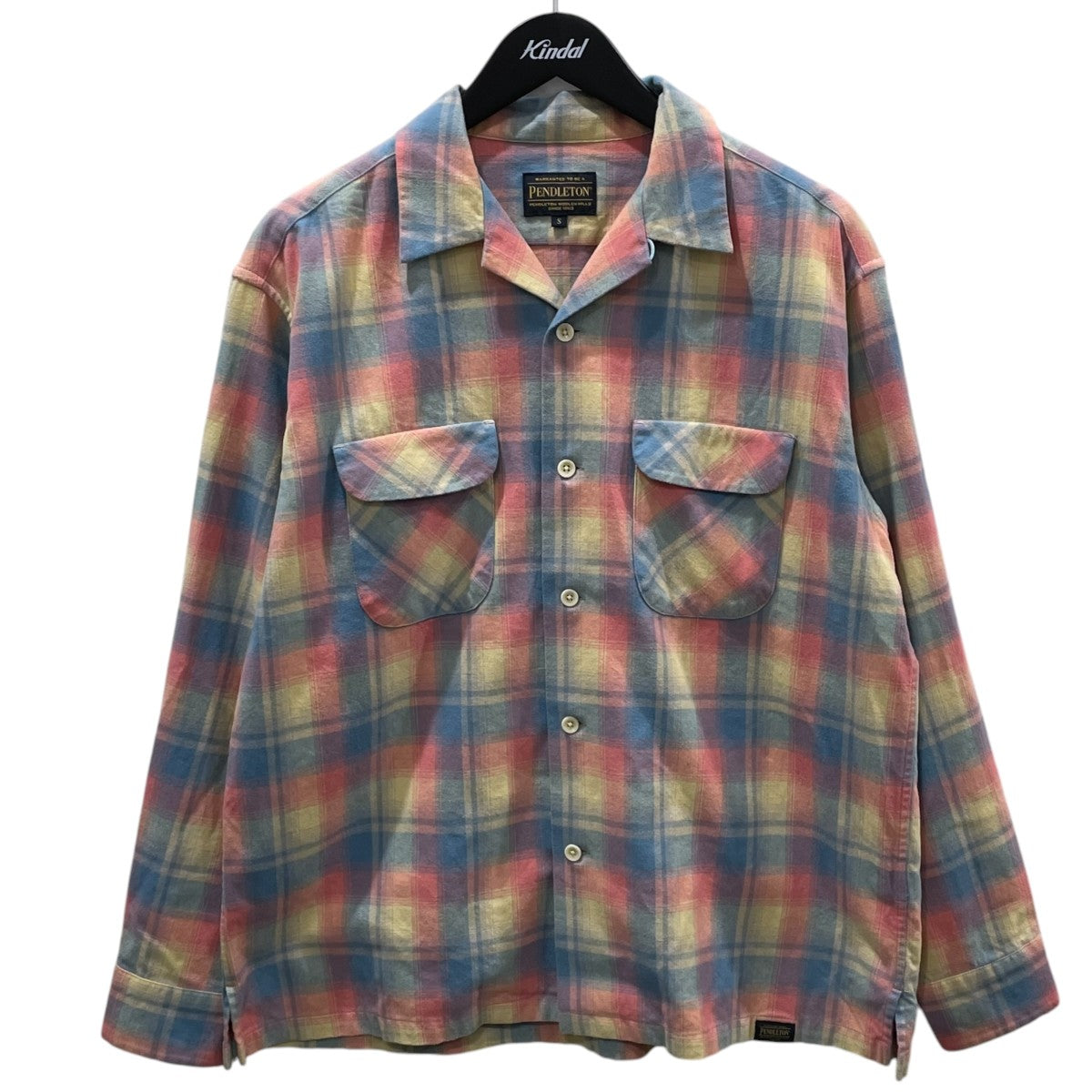 チェック柄オープンカラーシャツ Open Collar Shirt 5475-1000