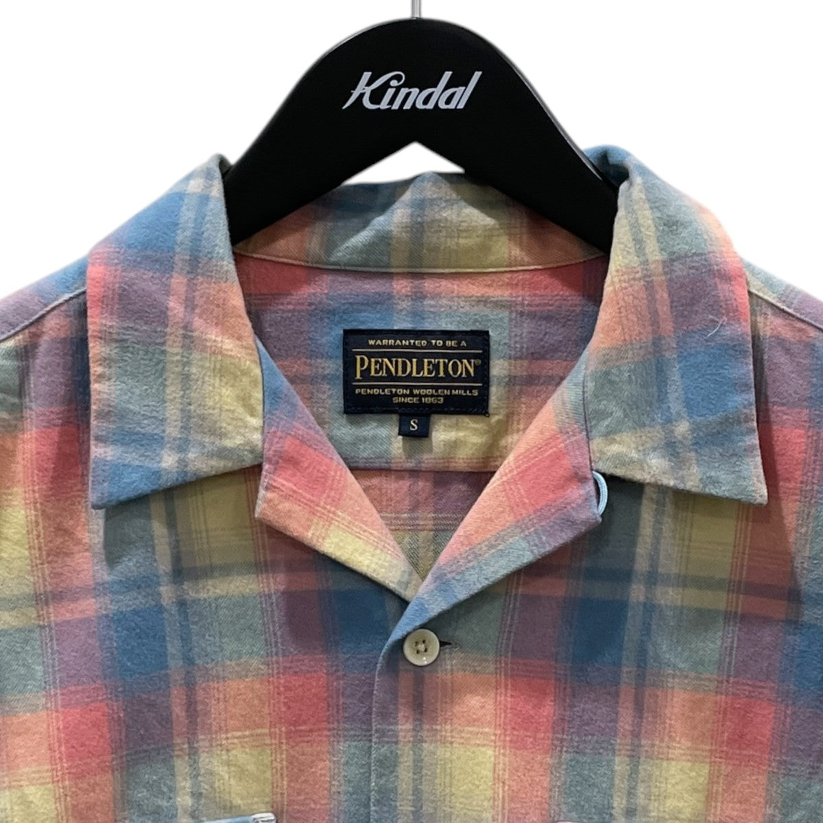 チェック柄オープンカラーシャツ Open Collar Shirt 5475-1000